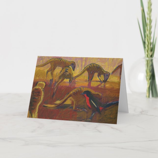 Cartão Meerkats and shrike - Card (Frente)