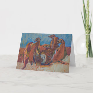 Cartão Meerkats at sunset - Art Card