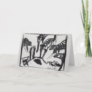 Cartão Meerkats mobbing Cobra - Art card