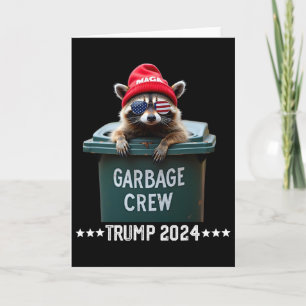 Cartão Mega Equipe de Lixo de Guaxinim Trump 2024