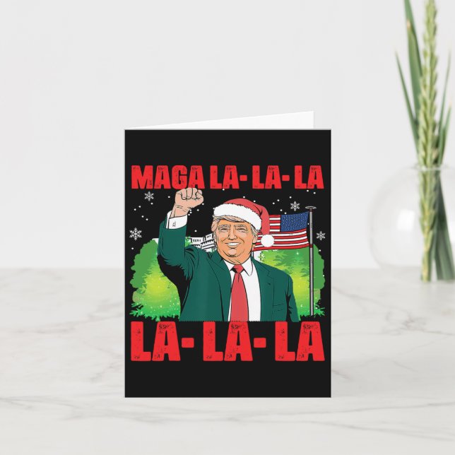 Cartão Mega La La La Donald Trump Potus 47 Natal Feio (Frente)