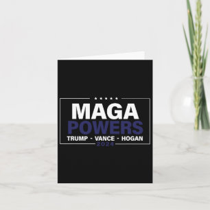 Cartão Mega Powers Trump Vance Hogan 2024 Funny Patriótic