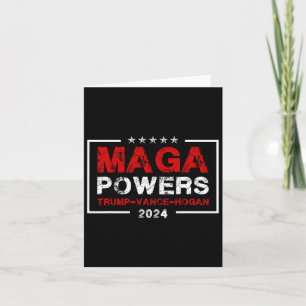 Cartão Mega Powers Trump Vance Hogan 2024 Funny Patriótic