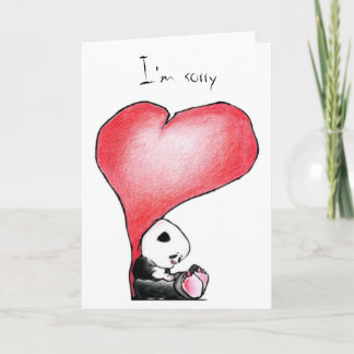 Cartão Megg: A cute panda - heart, I'm sorry, card