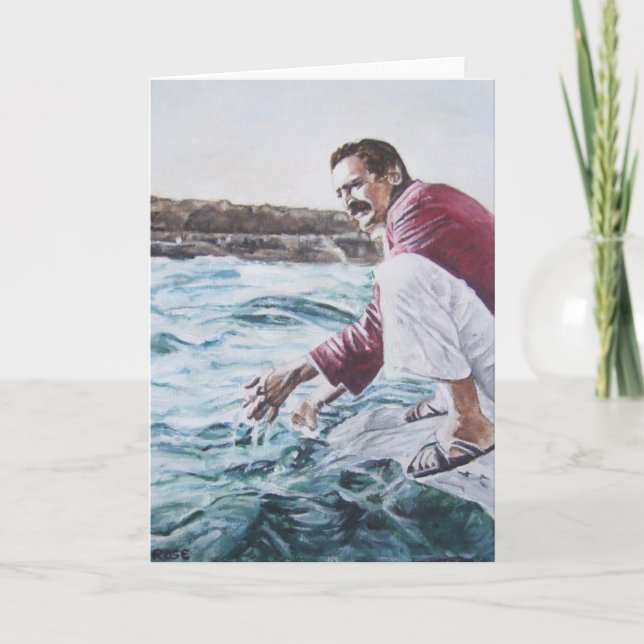 Cartão Meher Baba Dips into His Ocean (Frente)