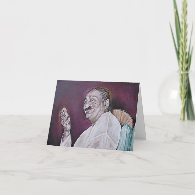 Cartão Meher Baba Note Card (blank inside) (Frente)