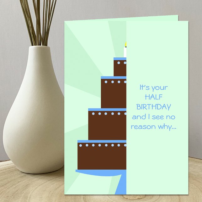 Cartão Meia Carta De Aniversário — Meia Bolo De Aniversár (Criador carregado)