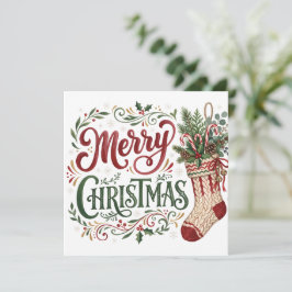 Cartão Meia de Natal com Letreiro à Mão Foto