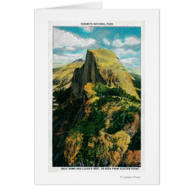 Cartão Meia Dome e o Resto da Nuvem do Glacier Point (Frente)