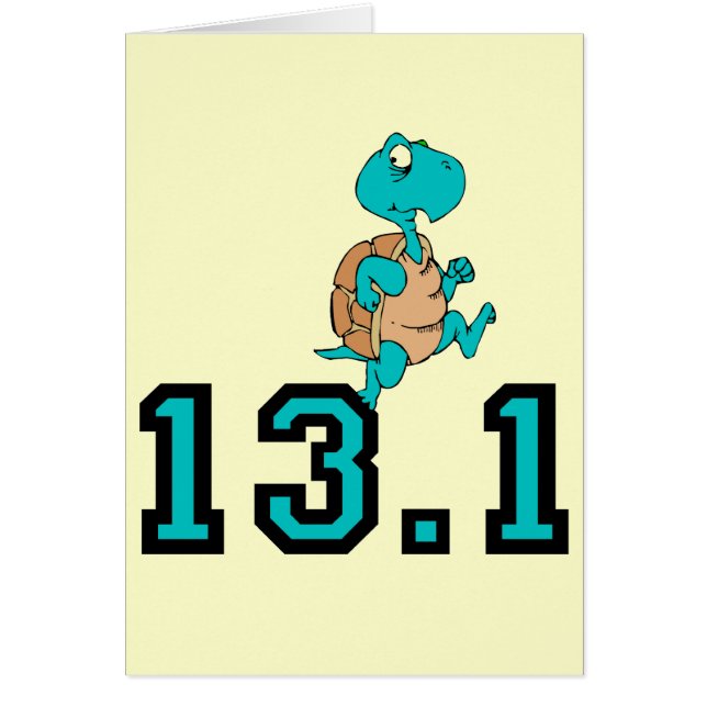 Cartão Meia maratona da tartaruga engraçada (Frente)