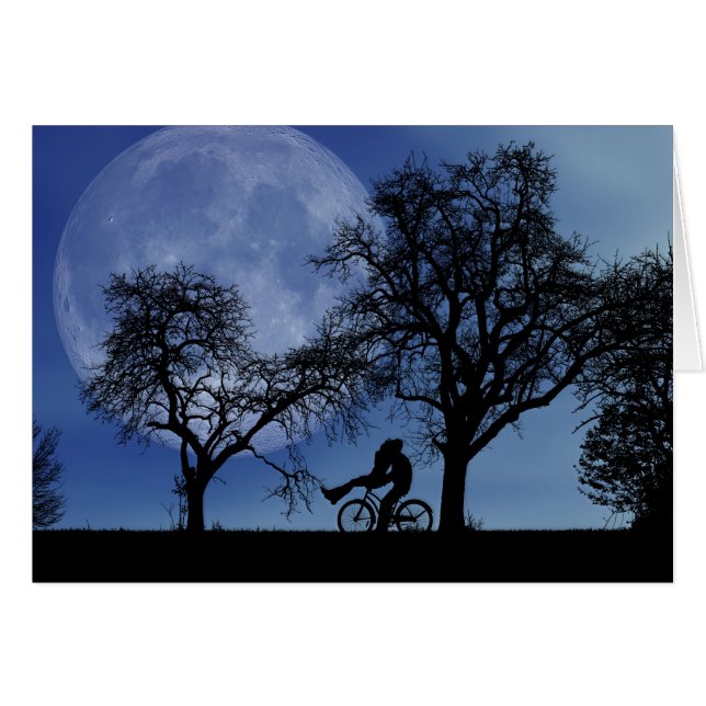 Cartão Meia-noite de bicicleta (Frente Horizontal)