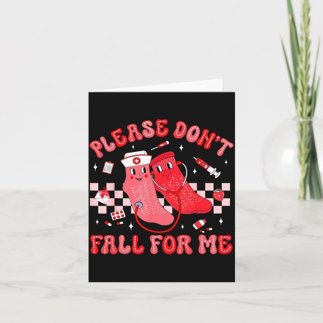 Cartão Meias antiderrapantes de enfermeira fofa do Dia do (Frente)