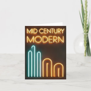 Cartão Meio século de Sinal Neon de Arte Moderna