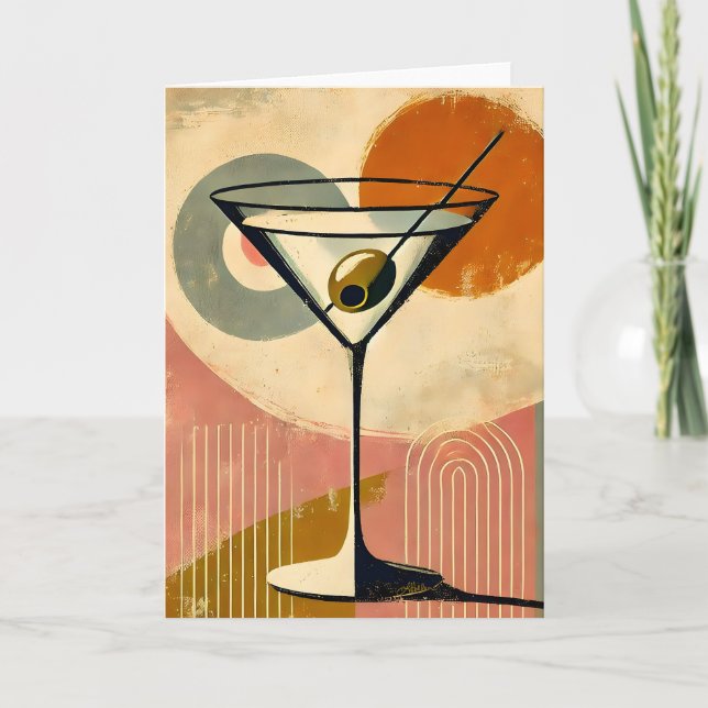 Cartão Meio século Modern Minimalist Art Martini (Frente)