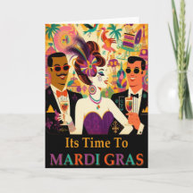 Meio século Retro 60s Mardi Gras Cocktail Party