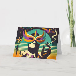 Cartão Meio século Retro 60s Mardi Gras O Homem Fumante