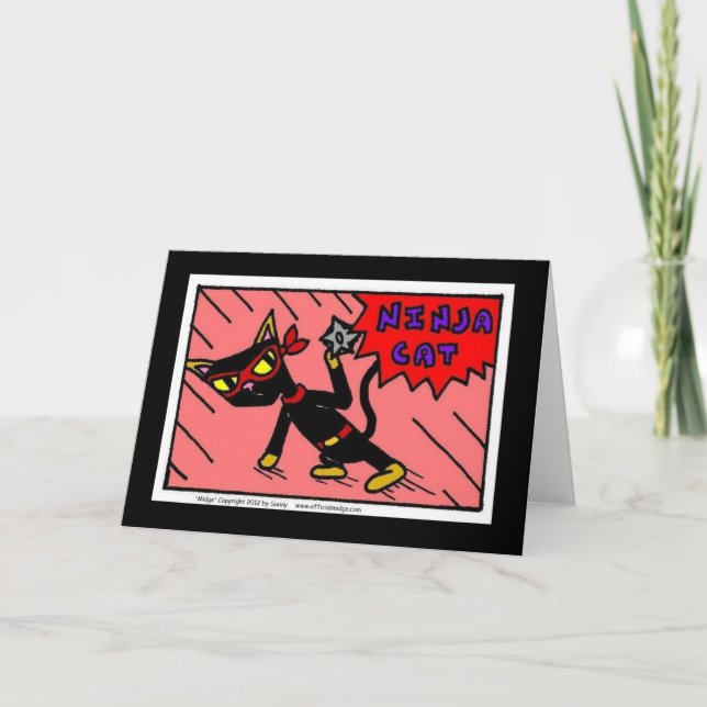 Cartão Mel "NINJA CAT" Greeting Card (Frente)