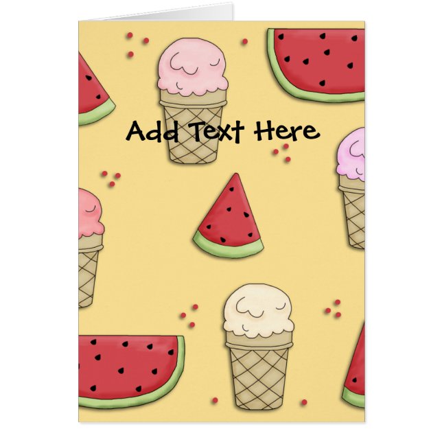 Cartão Melancia do Sorvete do Card Kid (Frente)