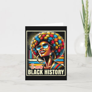 Cartão Melanin Afro Queen I Am Black History Retro