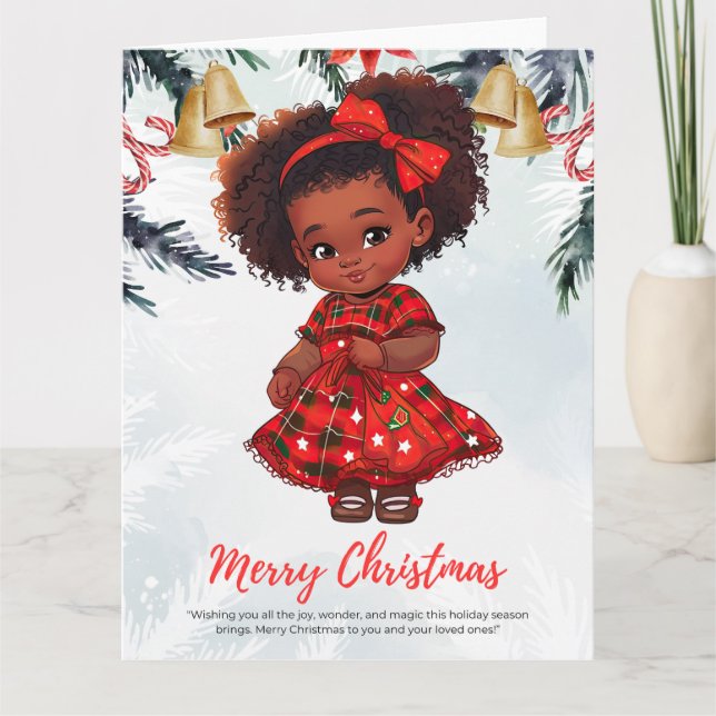Cartão Melanin Christmas Black Girl Magic Xmas Magic Fun (Frente)
