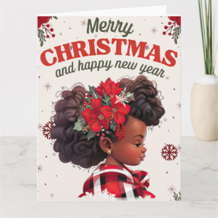 Cartão Melanin Christmas Black Girl Magic Xmas Magic Fun