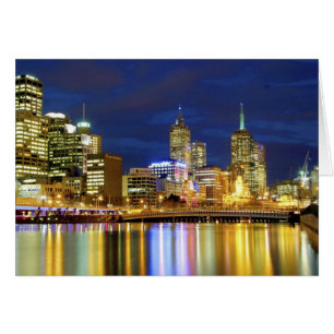 Cartão Melbourne, Austrália. Uma visão noturna dos 2