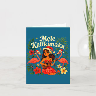 Cartão Mele Kalikimaka Havaiana Garota Hula Natal Troca