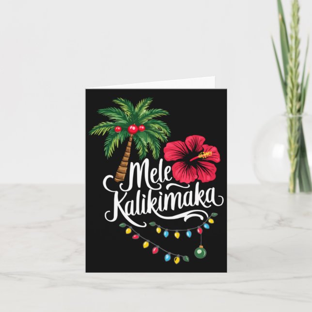 Cartão Mele Kalikimaka Hawaii Santa Hawaiian Merry Christ (Frente)