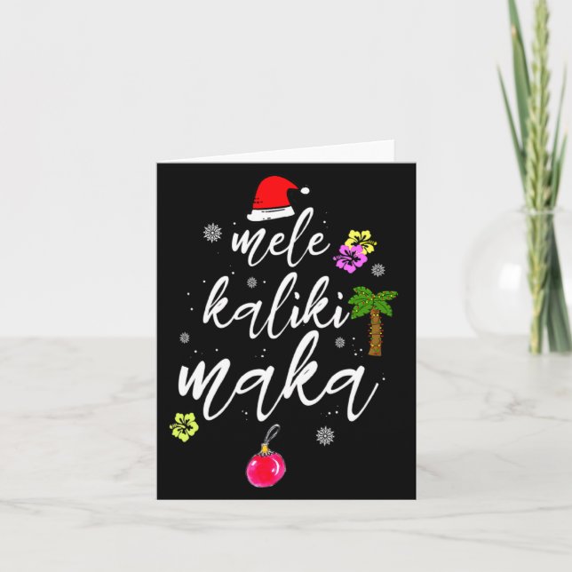 Cartão Mele Kalikimaka Hawaiian Hawaii Xmas Pajama Palm T (Frente)