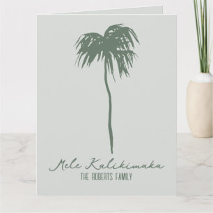 Cartão Mele Kalikimaka Natal Elegante Havaiano Palmeira