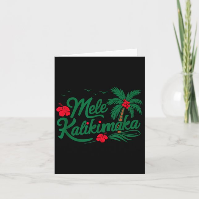 Cartão Mele Kalikimaka Trocal Christmas Hawaiian Hawaii  (Frente)