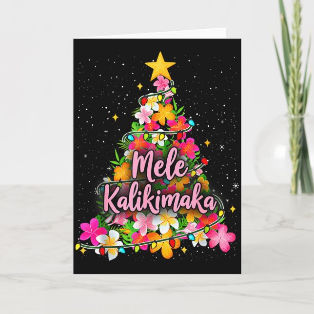 Cartão Mele Kalikimaka Trocal Christmas Hawaiian Xmas  (Frente)