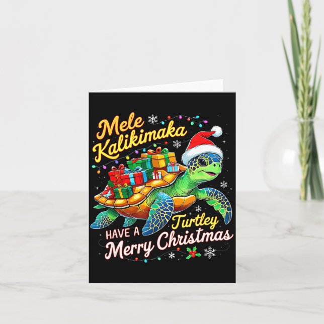 Cartão Mele Kalikimaka Turtley Have A Merry Christmas  (Frente)
