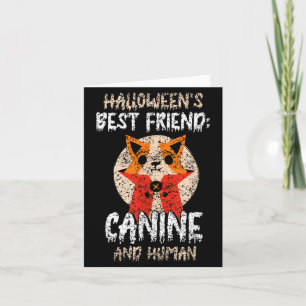 Cartão Melhor Amigo do Halloween_ Canino e Humano Fofo