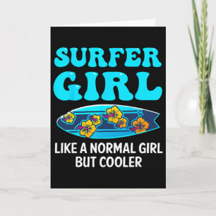 Cartão Melhor Arte de Surf para Meninas Mulheres Praia Su