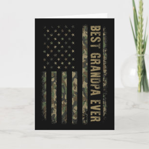 Cartão Melhor Avô de Todos Camuflagem Bandeira Americana