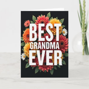 Cartão Melhor Avó de Todos Carta de Arte Floral