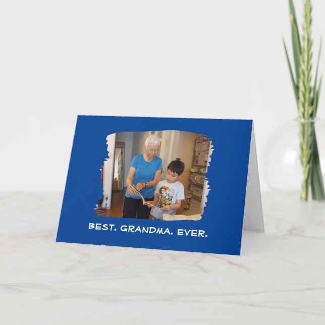 Cartão Melhor Avó do Mundo Foto Personalizada Nana Avó (Frente)