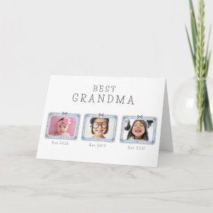 Cartão Melhor Avó Est Data Personalizada 3 Foto Fofo Chiq