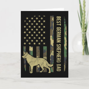 Cartão Melhor Camuflagem do Dia do Pai com Cachorro Pasto