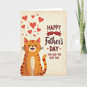 Cartão Melhor Carta de Gato Listrado para o Papai