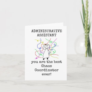 Cartão Melhor Coordenador de Caos, Admin Assistant Card