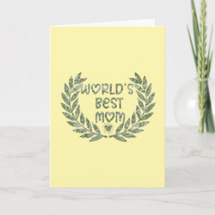 Cartão Melhor Design de Texto do Mundo para Mãe Floral
