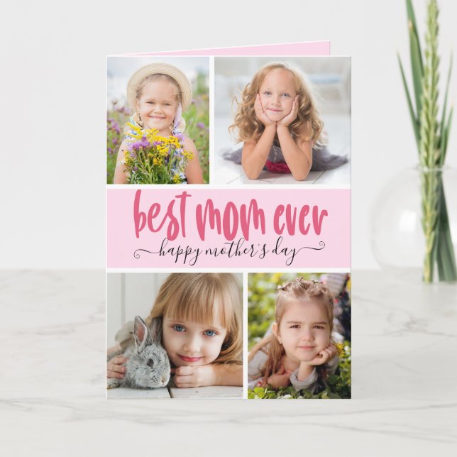 Cartão Melhor Dia de as mães de Foto de Mãe Nunca (Frente)