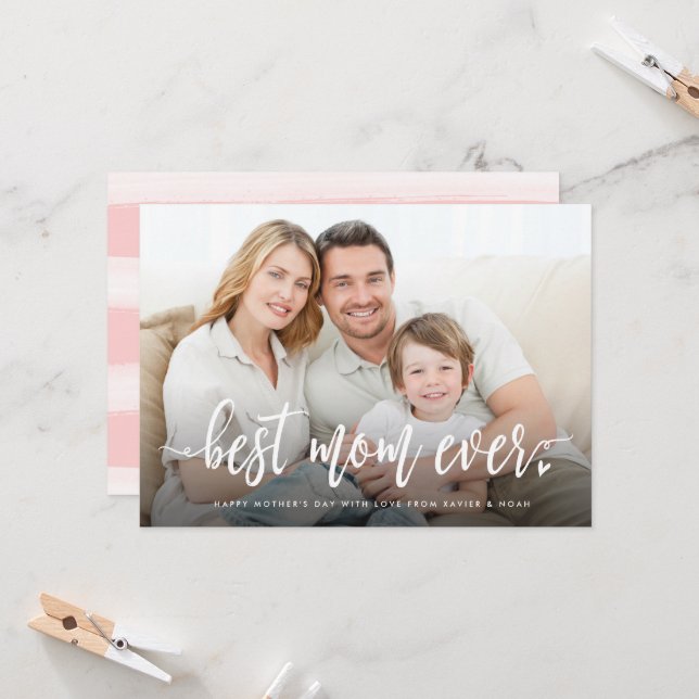 Cartão Melhor Dia de as mães de Foto de Mãe Nunca (Frente/Verso In Situ)