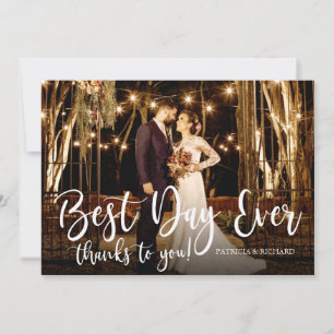 Cartão Melhor Dia de Todos Foto de Casamento Elegante Obr