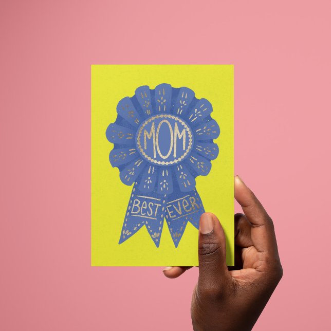 Cartão Melhor Fita Azul do Que Dia de as mães Mãe (Criador carregado)