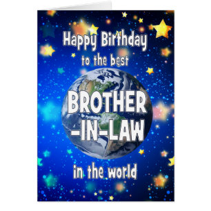 Cartão Melhor Irmão em Direito no Aniversário do Mundo