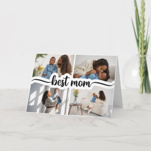 Cartão Melhor Mãe Colagem Personalizada de 4 Fotos