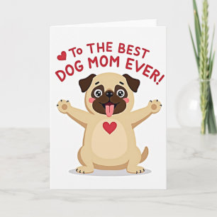 Cartão Melhor Mãe de Cachorro do Mundo Carta com Coração